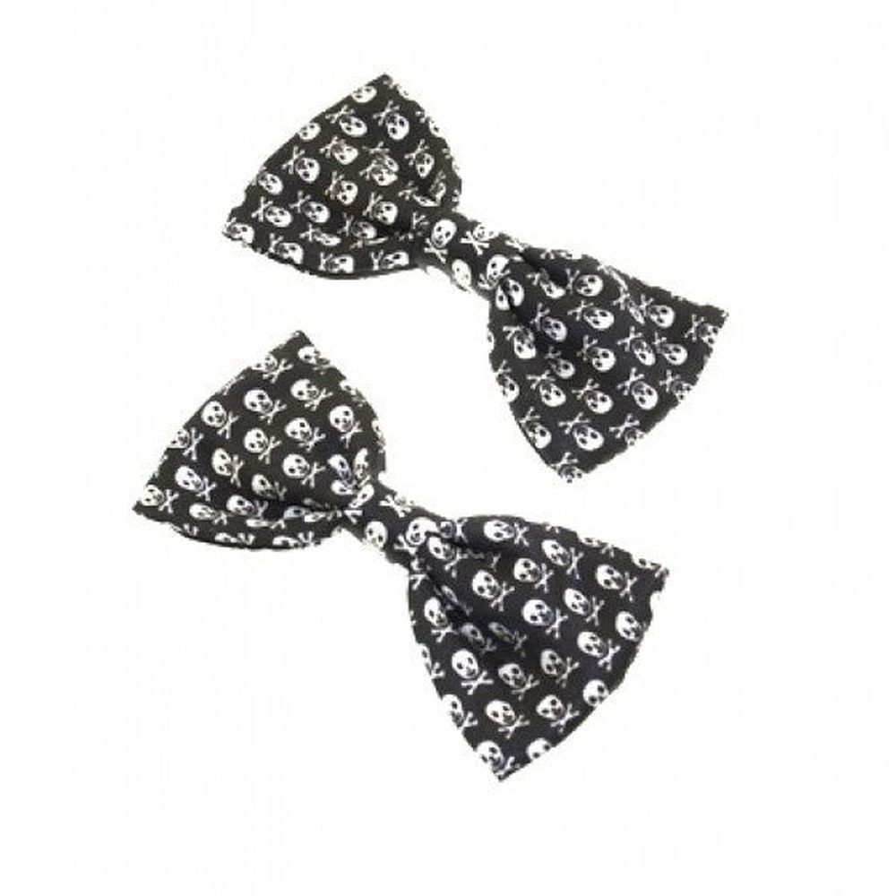 Zac's Alter Ego - Skull print bow Hair clip - Black/White